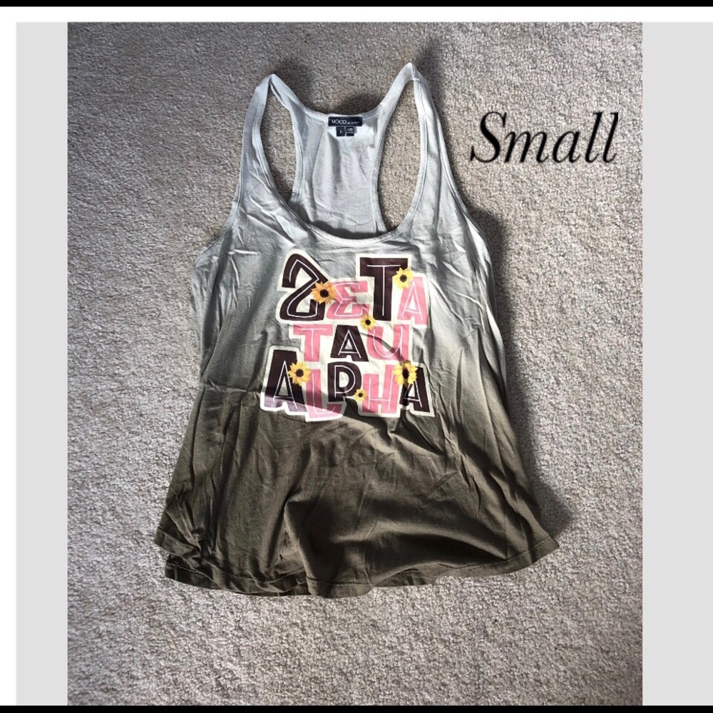 Zeta Tau Alpha ZTA ombré tank top size small